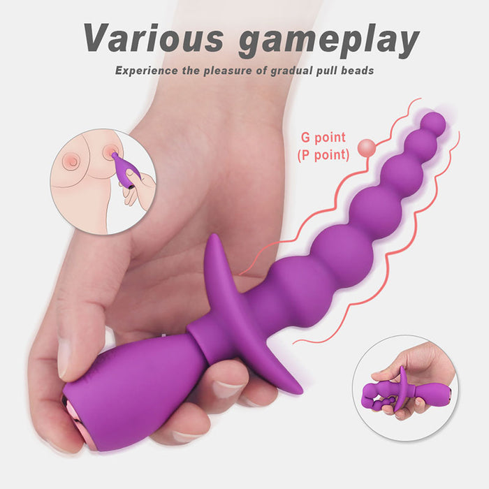 BABS FUN Multi Function Anal and Nipple Vibrator 7.8 Inch