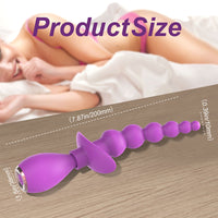 BABS FUN Multi Function Anal and Nipple Vibrator 7.8 Inch