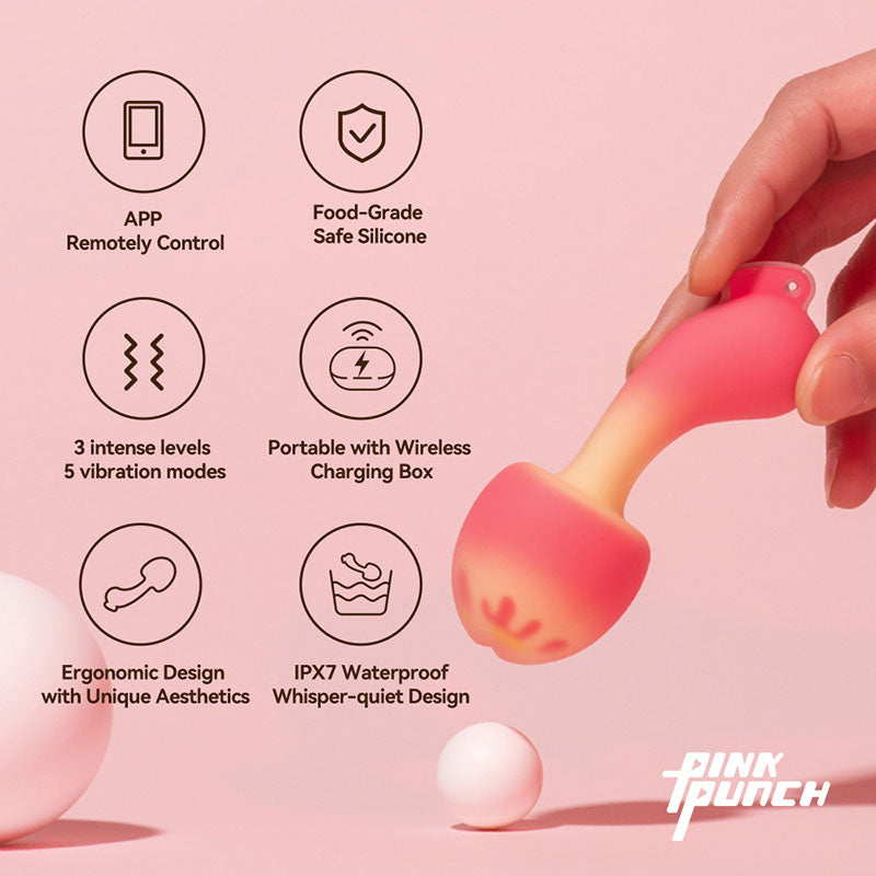 PINK PUNCH Mushroom App Controlled Clitoral Vibrator