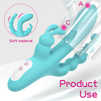 JOKER Triple Penetration Smooth Silicone Vibrator 8.5 Inch