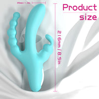 JOKER Triple Penetration Smooth Silicone Vibrator 8.5 Inch