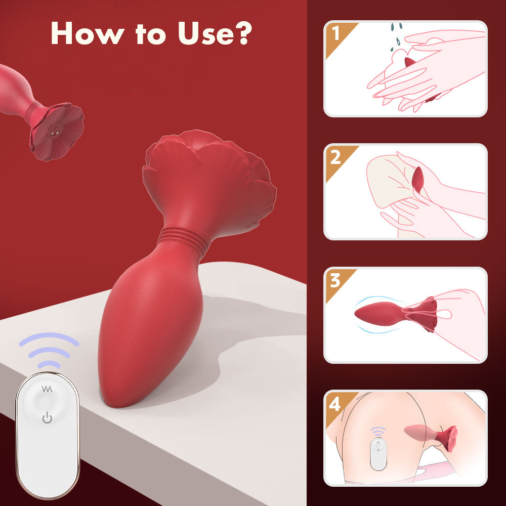 MORNING GLORY Remote Control Rechargeable Vibrating Silicone Butt Plug