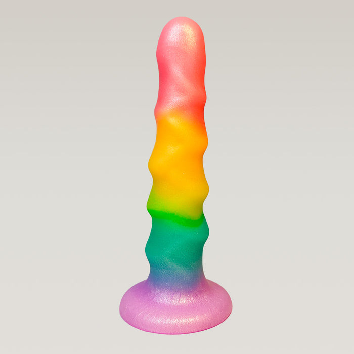 RAINBOW Firm Silicone Dildo 7 Inch