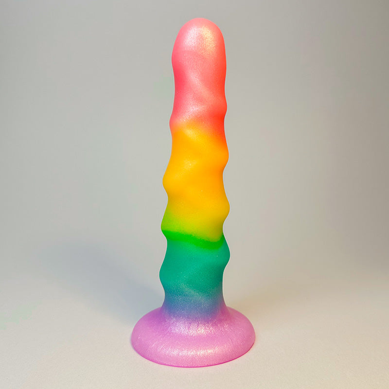 RAINBOW Firm Silicone Dildo 7 Inch