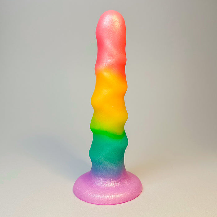 RAINBOW Firm Silicone Dildo 7 Inch