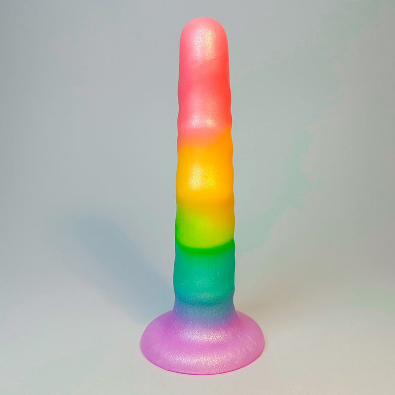 RAINBOW Firm Silicone Dildo 7 Inch