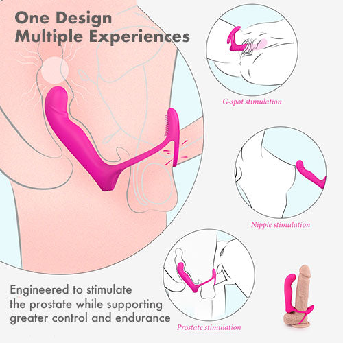 LORNA Pink Remote Pulsing Prostate Massager with Double Cock Ring