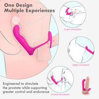 LORNA Pink Remote Pulsing Prostate Massager with Double Cock Ring