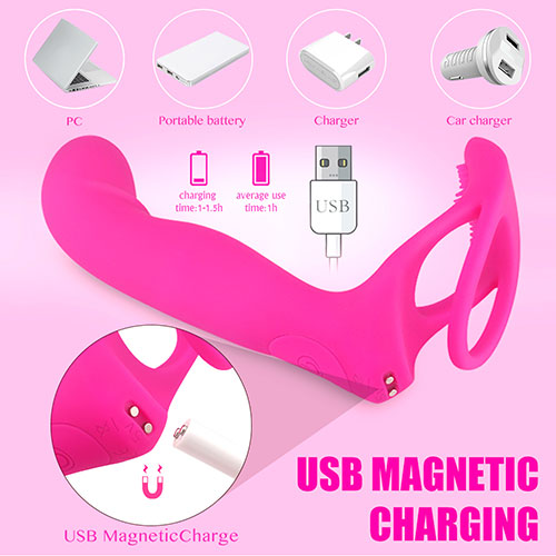 LORNA Pink Remote Pulsing Prostate Massager with Double Cock Ring