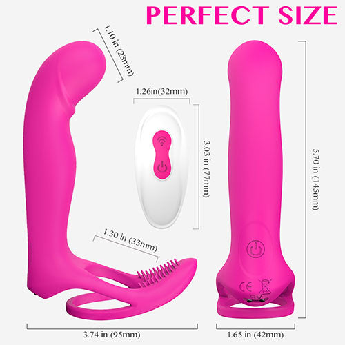 LORNA Pink Remote Pulsing Prostate Massager with Double Cock Ring