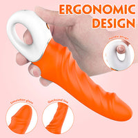TORNADO Orange Real Feel 9 Inch Dildo Vibrator