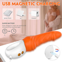 TORNADO Orange Real Feel 9 Inch Dildo Vibrator