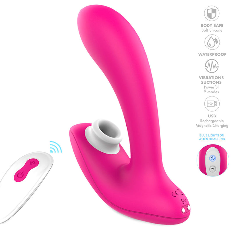 TRICKER Clitoral Suction Remote Vibrator 9 Speeds